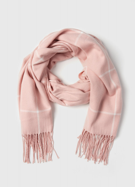

Шарф в клетку, Холодный розовый