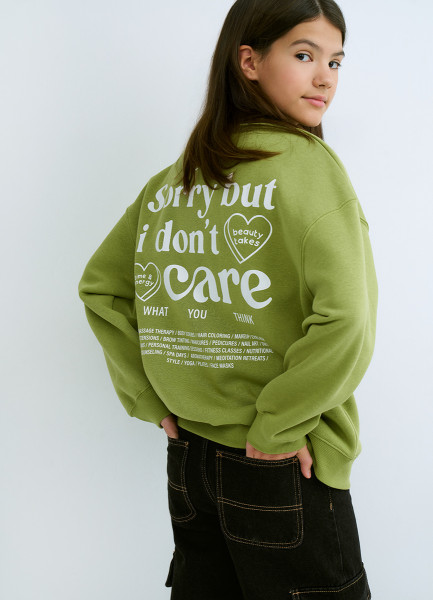 Свитшот с принтом для девочек Зеленый 1799₽