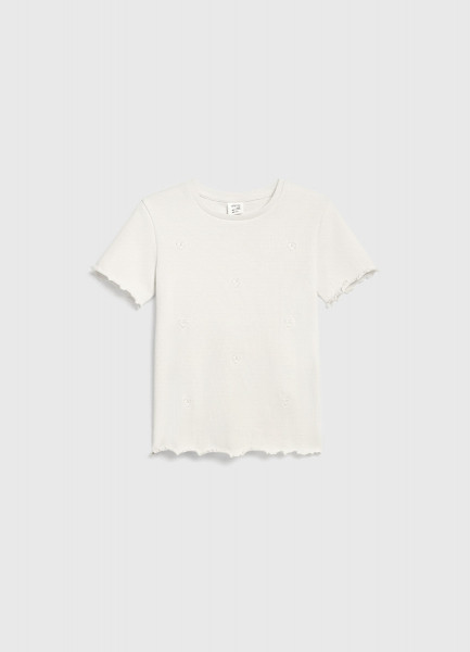 

Футболка в рубчик для девочек, Белый