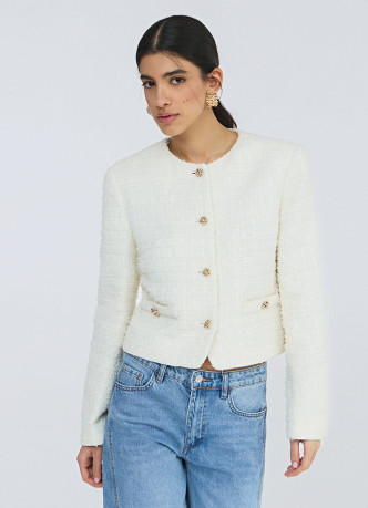 Укороченный жакет из твида