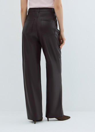 Прямые брюки из искусственной кожи