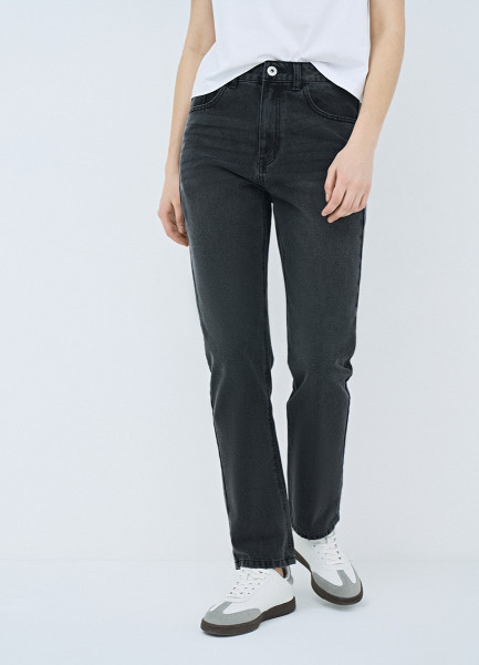 Прямые джинсы с высокой посадкой, Серый O`Stin LP6656O02-98 - фото 2