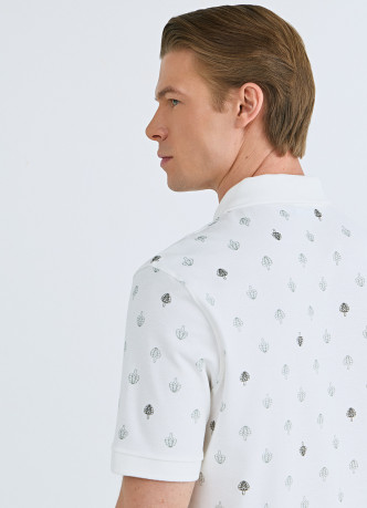 Поло из хлопка с принтом