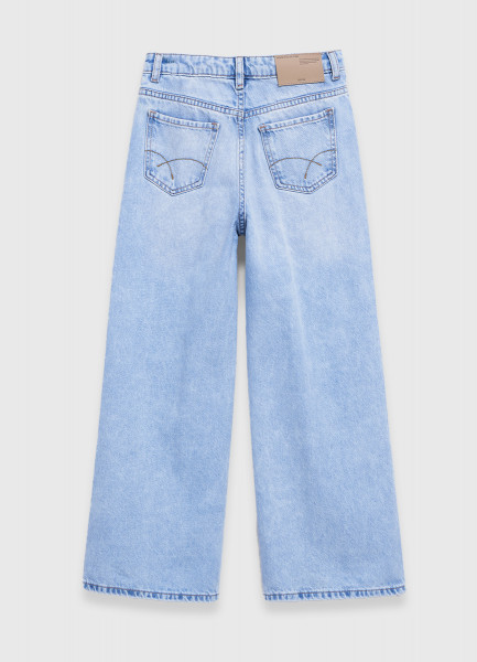 Широкие джинсы с разрывами для девочек, Голубой O`Stin GP4672O02-D6 - фото 7