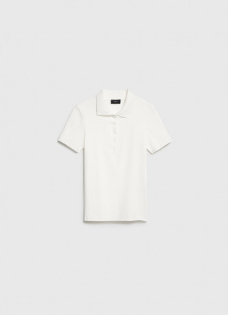 Поло в рубчик с коротким рукавом