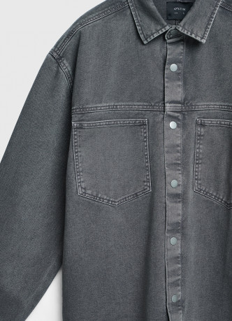 Куртка-рубашка из твила с карманами