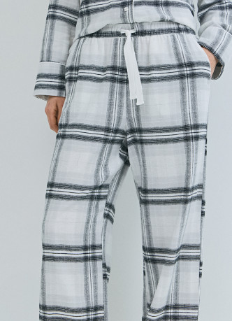 Пижамные брюки в клетку из фланели
