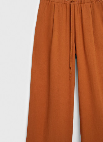 Широкие льняные брюки