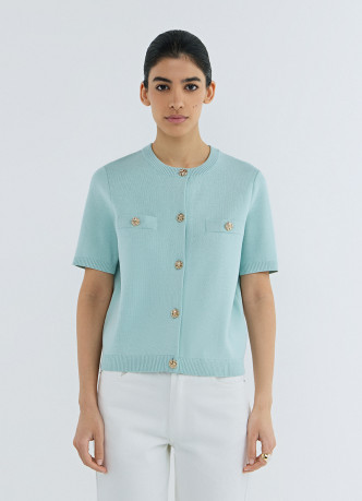 Кардиган с карманами и золотыми пуговицами