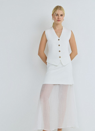 Двуслойная юбка с полупрозрачным подолом