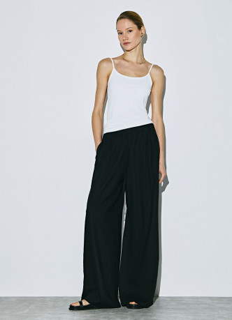 Широкие льняные брюки