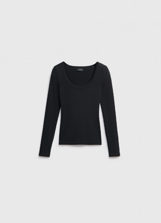 Приталенный лонгслив в рубчик