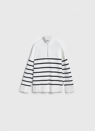 Джемпер с воротником-стойкой на молнии