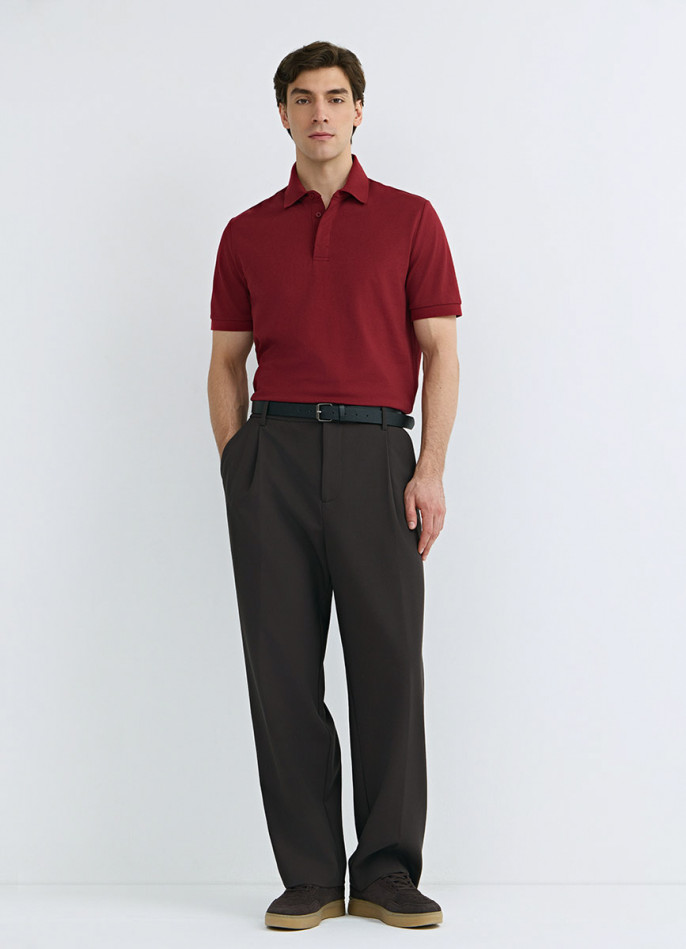 Поло из двуцветного пике