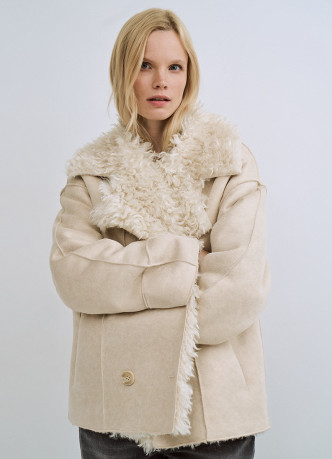 Дублёнка из искусственной замши и меха