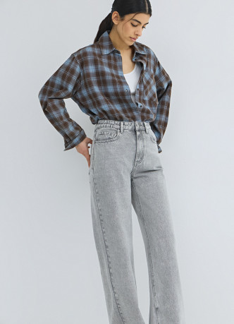 Широкие джинсы с высокой посадкой