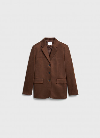 Однобортный жакет из замши