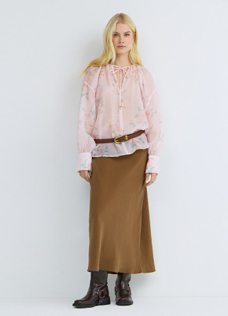 Блузка из тенселя с завязками