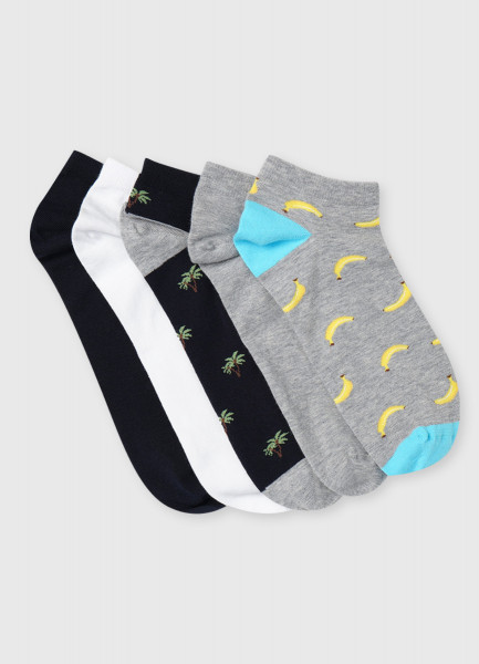 Короткие носки с жаккардом «бананы»