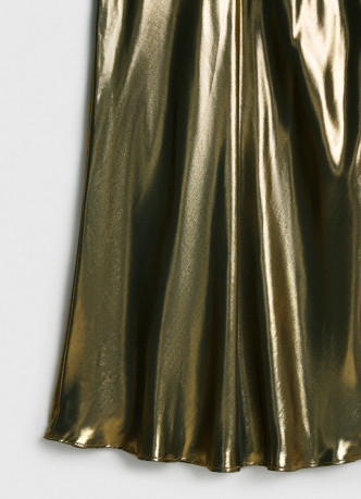 Юбка из ткани с эффектом жидкого золота