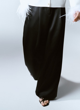 Атласные прямые брюки