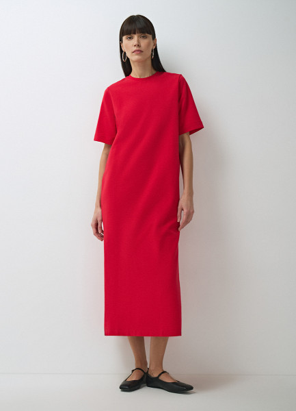 Трикотажное платье, Красный