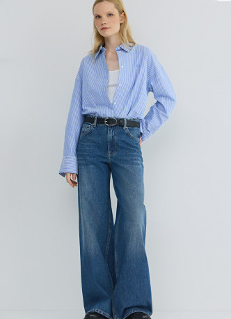 Ультраширокие джинсы с высокой посадкой