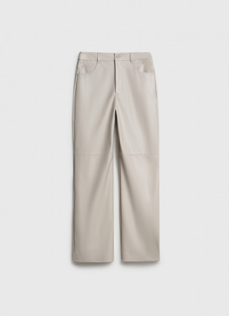 Прямые брюки из искусственной кожи