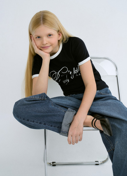 

Футболка в рубчик для девочек, Синий