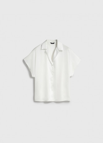 Сатиновая блузка с коротким рукавом