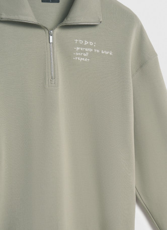 Толстовка с воротником-стойкой на молнии