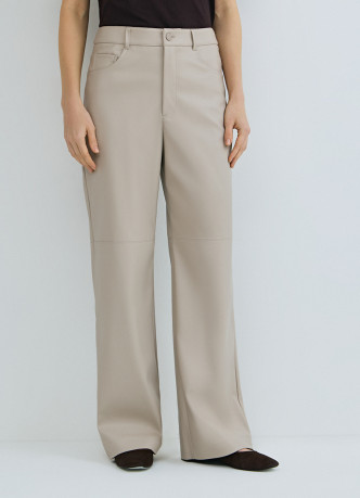 Прямые брюки из искусственной кожи