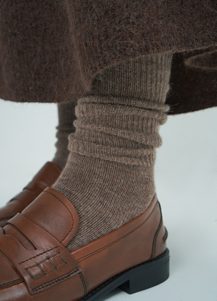 

Высокие носки с добавлением шерсти, Коричневый