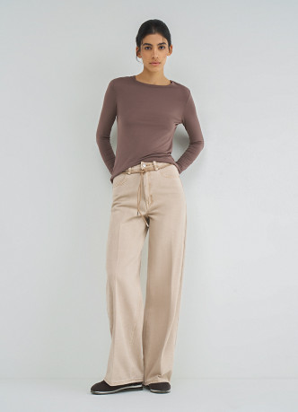 Лонгслив с содержанием модала и шёлка