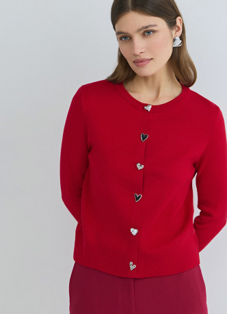 Вязаный кардиган с фигурными пуговицами