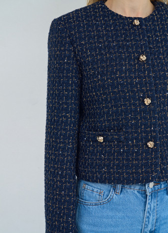 Укороченный жакет из твида