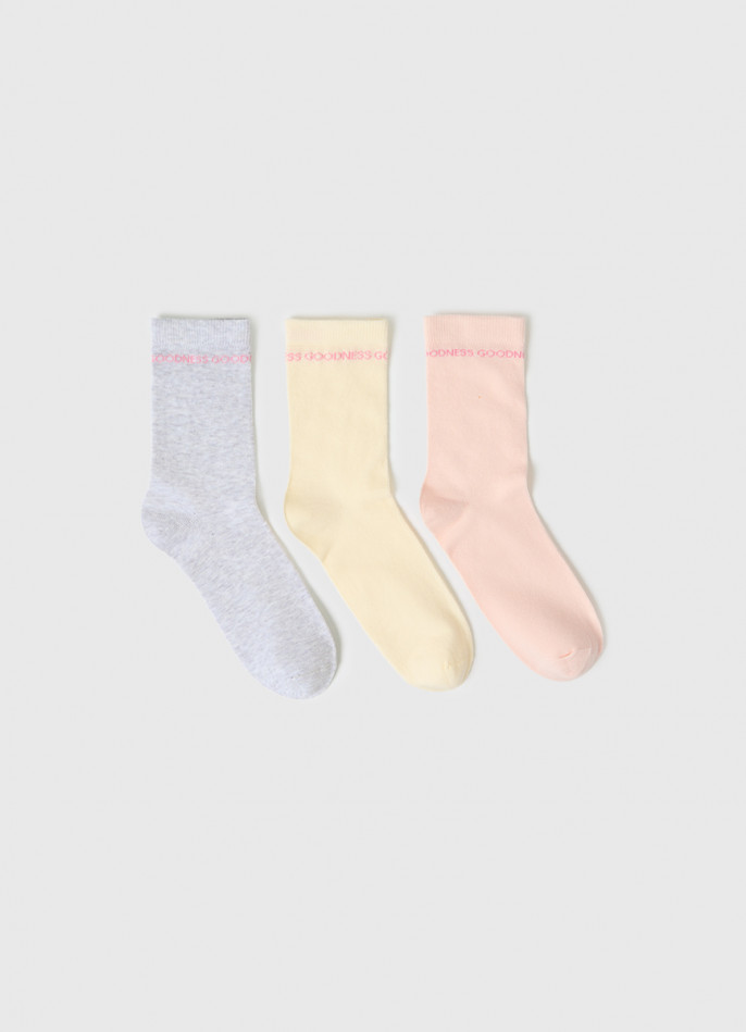 Высокие носки для девочек, 3 пары