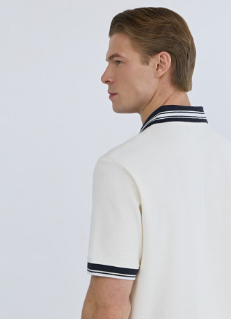 Поло из хлопка с принтом