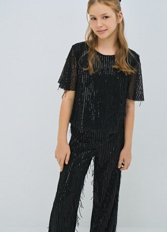 Блузка с пайетками для девочек