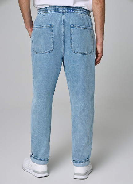 Свободные джинсы с поясом на резинке, Голубой O`Stin MPD6A1O02-D6, размер 44-46 - фото 3
