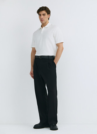 Поло из текстурной хлопковой ткани