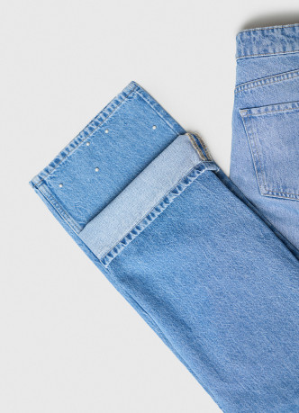 Прямые джинсы с жемчужинами