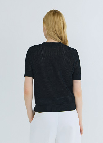 Ажурный джемпер с коротким рукавом