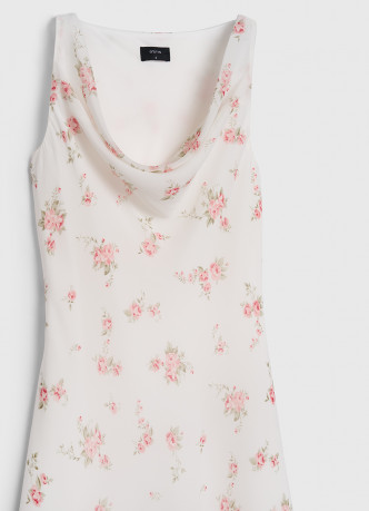 Шифоновое платье с драпированной горловиной