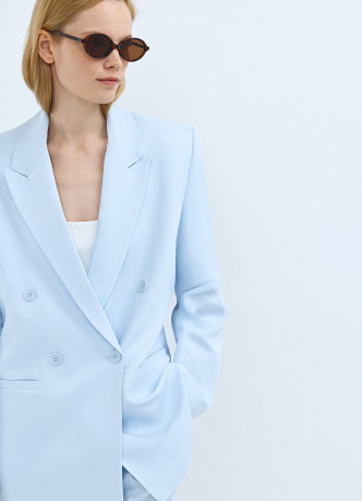 Двубортный льняной жакет