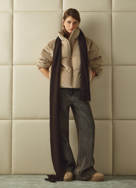 

Утеплённая куртка из вельвета, Бежевый