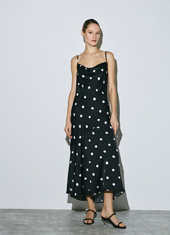 Платье-комбинация в горох