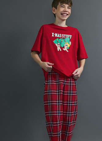 Футболка пижамная с принтом для мальчиков