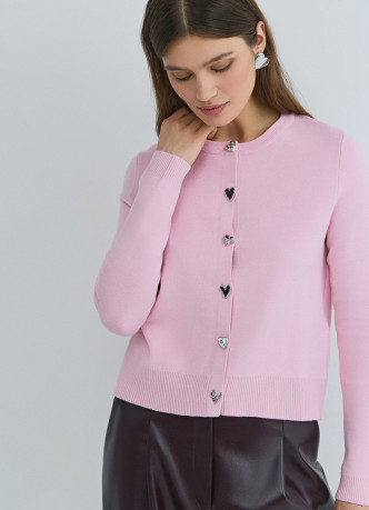 Вязаный кардиган с фигурными пуговицами