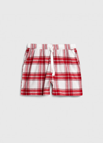 Пижамные шорты в клетку из фланели